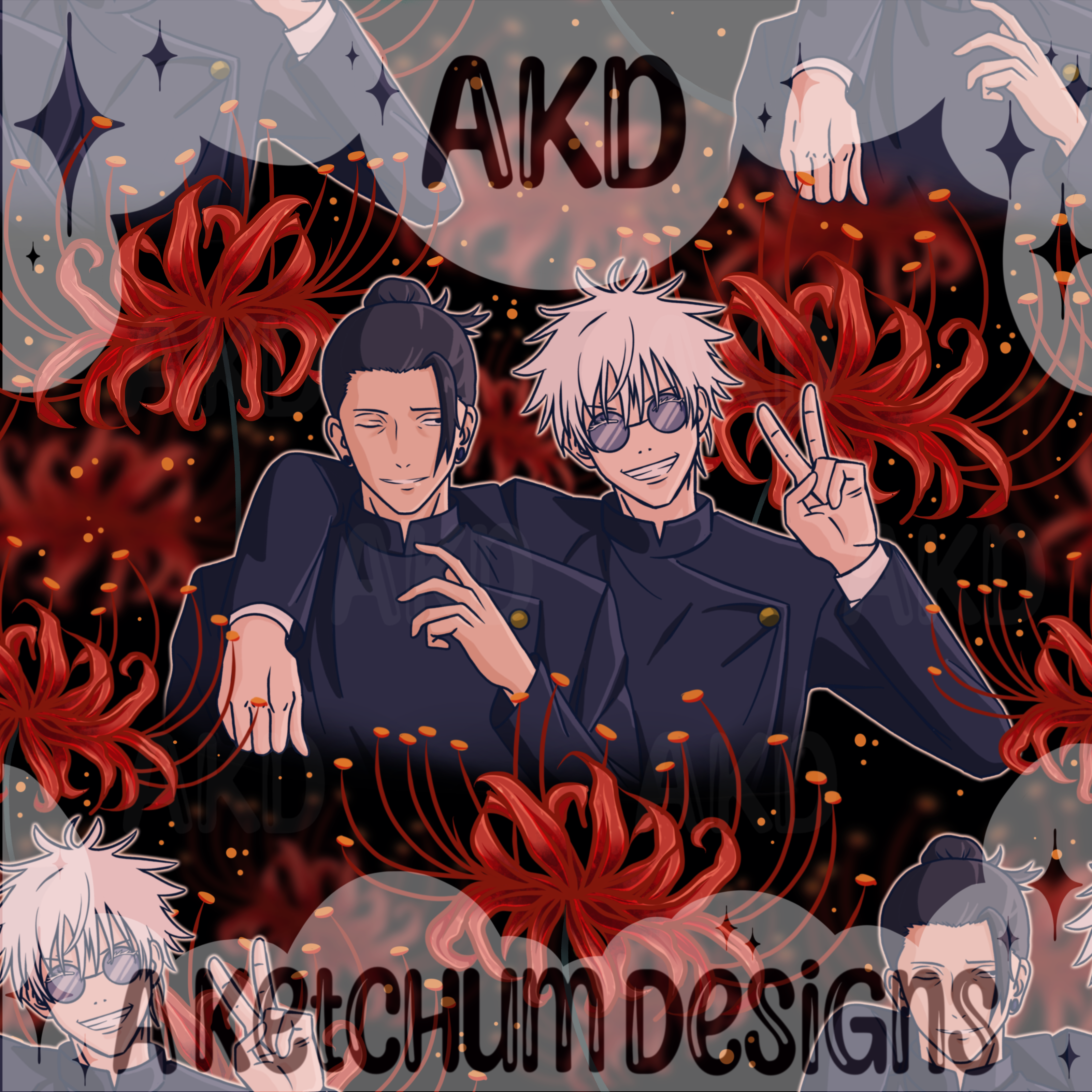 Geto&Gojo seamless and png